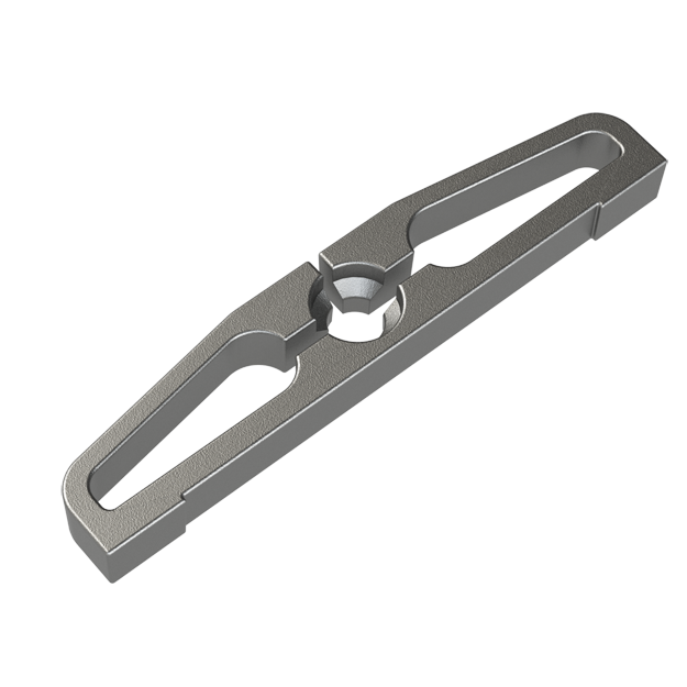 The 5/8-inch Hedgehog featherboard miter clamp is 0.625-inch wide and fits narrow width miter slots such as contractor saws and other small equipment.